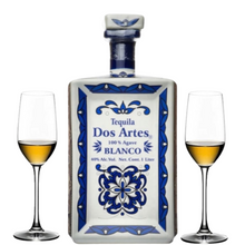  Dos Artes | Blanco liter Gift Set with 2 Tequila Glasses | Tequila